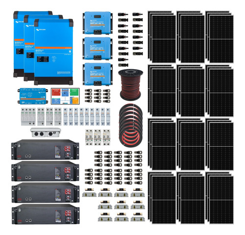 Kit Solar Híbrido Trifásico 15kva 65kwh Día Litio Victron