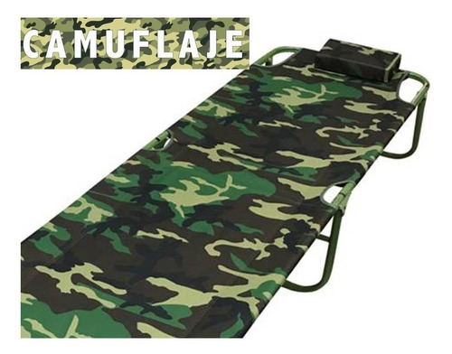 Catre Camping Plegable De Metal Muy Fuerte Y Linterna Farol