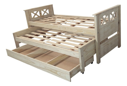 Cama Nido 1 Plaza 80 X 190 Madera Pino Macizo Individual