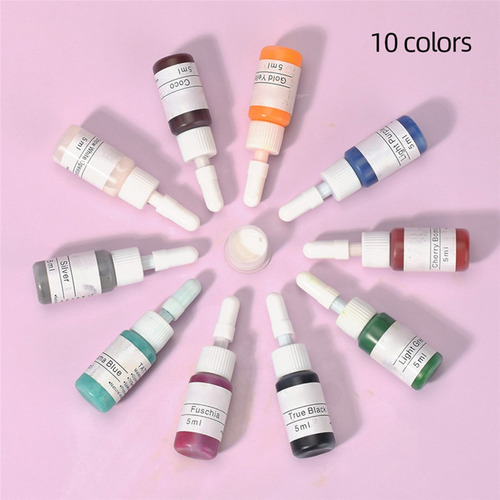 Kit Tintas Profesional Para Tatuar Tatuajes 5ml 10 Colores