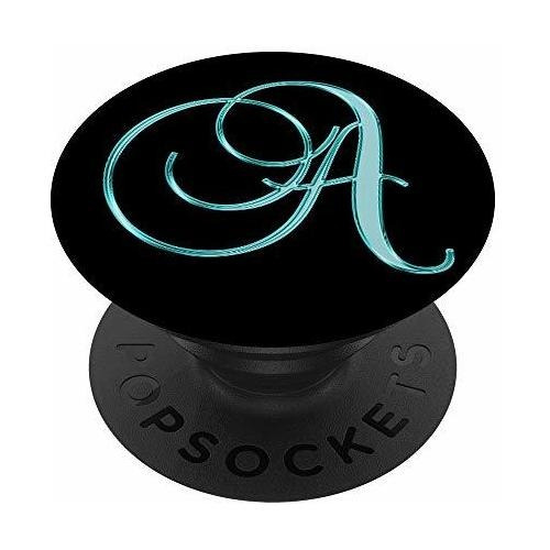 A Teal Black Turquoise Monogram Capital Inicial 91cgn