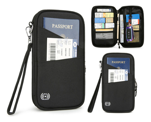 Cartera De Viaje #unisex Con Bloqueo Rfid Para Pasaporte