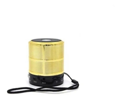 Imagem 3 de 7 de Kit 2 Mini Caixa De Som Portátil Bluetooth Ws-887 Dourada
