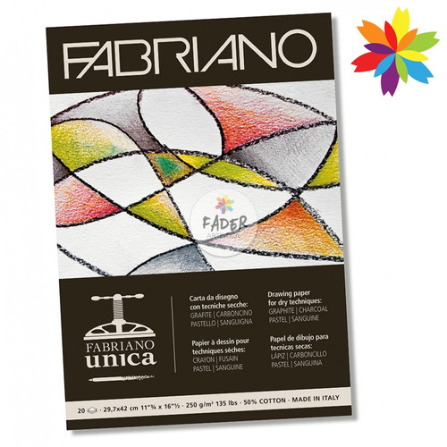 Block Fabriano Unica A4 21 X 29.7 Cm 250grs 20h Barrio Norte