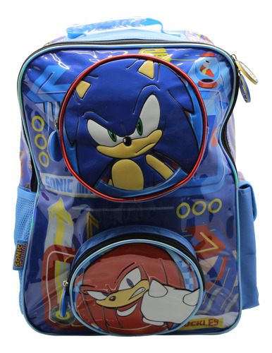 Mochila Escolar Cresko Sonic Sega 18 Puelgadas Espalda