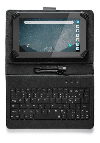 Tablet M7s Go Multilaser 7 Polegadas 16gb Com Teclado E Case Cor Preto