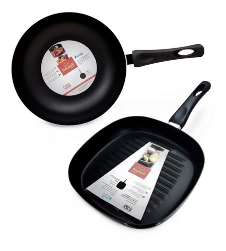 Set  Wok Sarten Antiadherente Roswell 28 Cm + Bifera 26 Cm