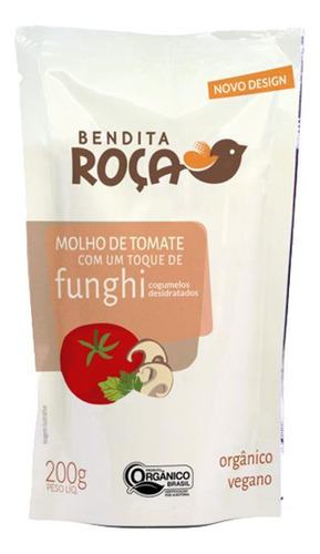 Kit 3x: Molho De Tomate Funghi Orgânico Bendita Roça 200g