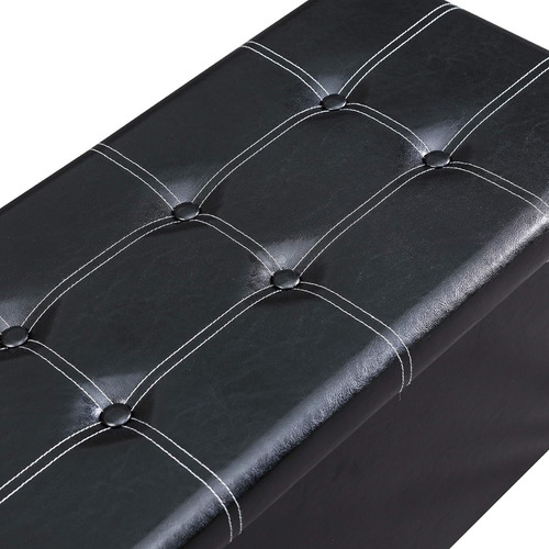 Banqueta Baul Puff Baul Negro 76x38 Organizador Puff Sillon