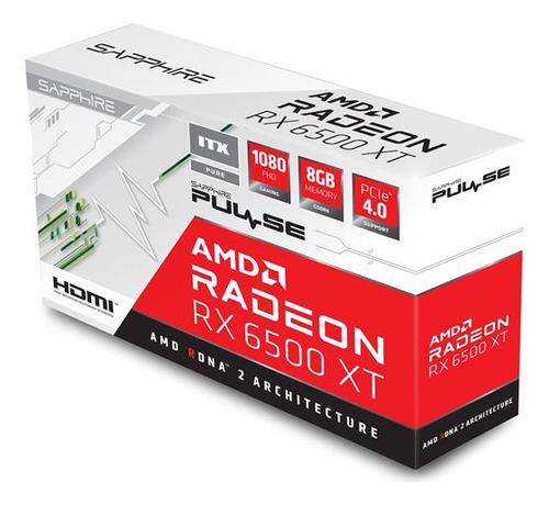 Tarjeta Video Sapphire Radeon Rx6500 Xt Oc 8gb Gddr6 Dp Hdmi