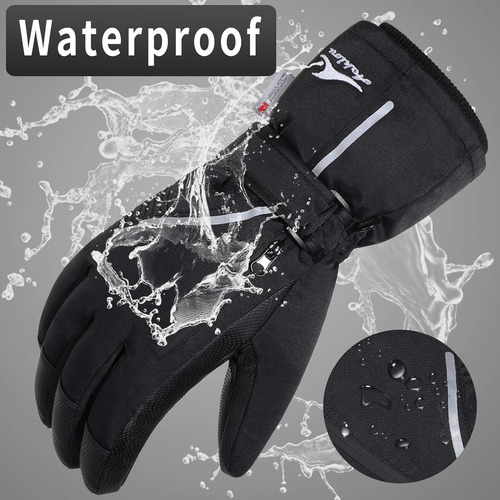 Guantes De Esquí Nieve, Impermeables, Visualización T...
