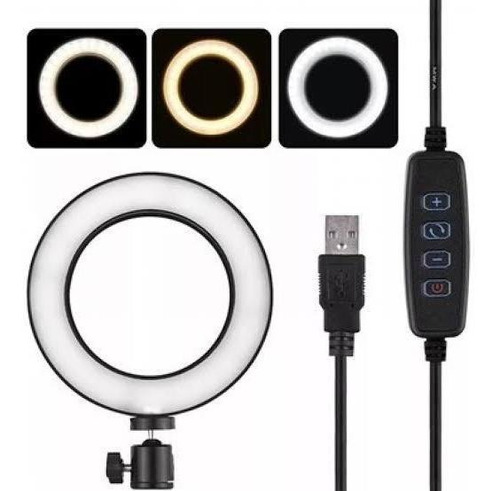 Ring Light 26 Cm Led Iluminaçaõ Profissional Tripé 2,10m