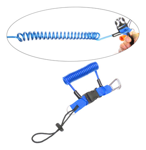 Cordón De Seguridad Para Buceo Duradero Clip De Azul