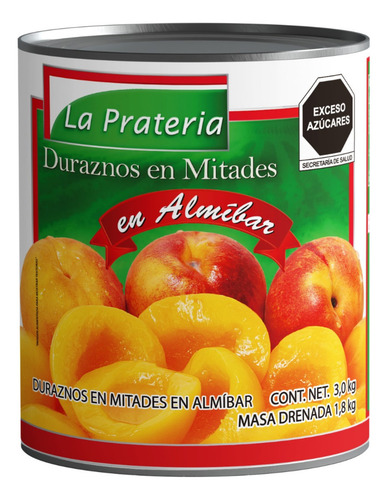 Duraznos En Almíbar En Mitades 6 Pzas De 3kg La Prateria