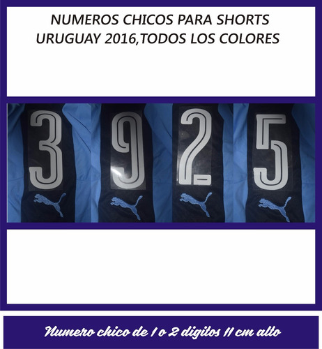 Transfer Numero Estampado Short Uruguay 2016 Todos