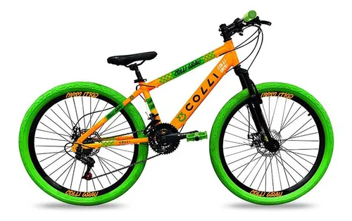 Bike Colli Grau Aro 26 21 Marchas Laranja Neon
