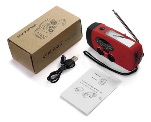 Radio De Manivela Solar Portátil Am/fm/noaa 600 Mah