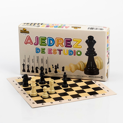 Juego Ajedrez De Estudio Aprendizaje Bisonte C/tablero 26 Cm