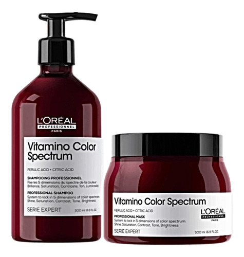 Kit Loréal Vitamino Color Spectrum Shampoo+ Máscara 500g