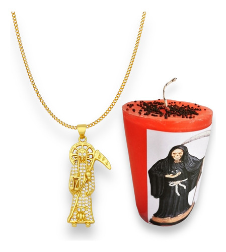 Collar Santa Muerte + Veladora