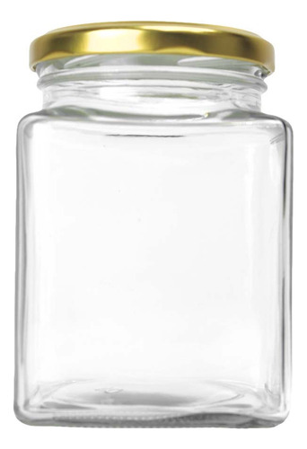3 Frascos Hermeticos Cuadrado De Vidrio Tapa Dorada 750 Ml C