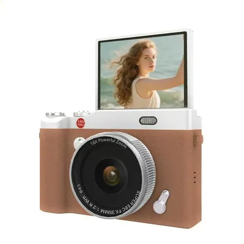 Câmera Digital Retro Ccd 4k Com Tela Giratória Para Estudant