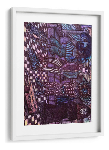 Cuadro Enmarcado Blanco Con Marialuisa Arlequines 30x40