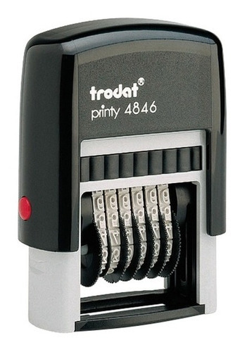 Sello numerador autoentintado Trodat 4846, 6 cintas, 4 mm, color de tinta: negro, color exterior: negro