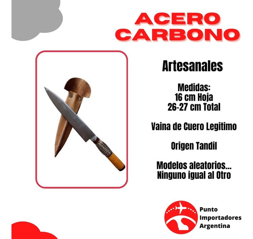 Imagen 2 de 10 de Cuchillo Campo Artesanal X 3unidades Con Vaina