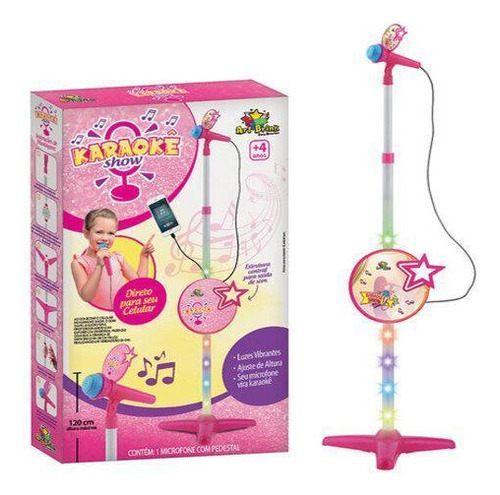 Brinquedo Karaokê Show Microfone Infantil Conecta Celular