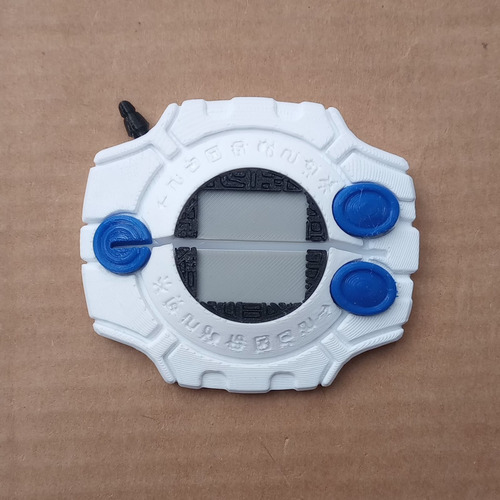 Toploader Digivice Digimon Porta Cartas 3d Pla Pixelados_ Digivice Blanco 1