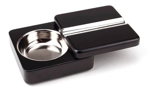 Cinzeiro De Mesa Para Charuto Em Madeira Tampa Rotativa