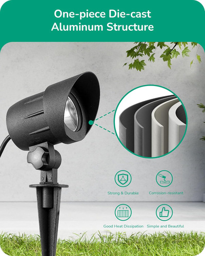 Foco Led Enchufable Exterior Con 5 Lentes De Aluminio