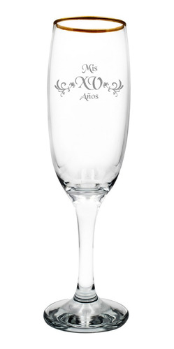 Copas Bisel Oro Personalizadas Para Brindis Boda 6 Pack