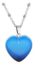 Comprar Collar Color Plata Dije Piedra Lunar Natural Corazón Mujer