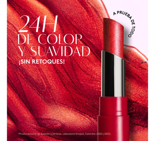 Esika Labial Colorfix Metallic 24 Horas Rojo Metallic