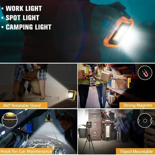 Lámpara Led Superbrillante De 3000 Mah, Recargable Y Resiste