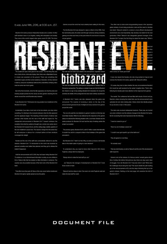 Book : Resident Evil 7 Biohazard Document File - Capcom