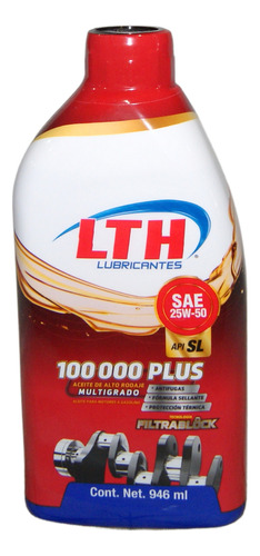 Aceite Lth Multigrado Gasolina Sae 25w-50 Sl 946ml