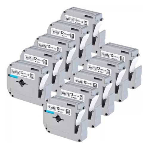 10x Fita Compativel P/ Uso Rotulador Brother Pt-70 Pt0 Mk231