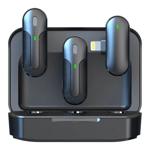 Imagen 1 de 10 de Micrófono Inalámbrico Dual De Solapa Para iPhone Con Estuche