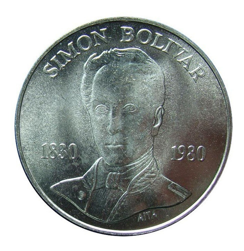 Moneda De Plata Simón Bolívar 1830-1980