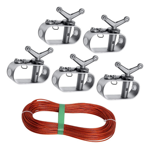 Cabrestante Para Cubierta De Piscina Cable Y 5 Cabrestantes