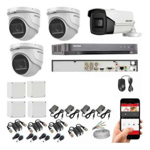 Kit Camaras De Seguridad Hikvision 8mpx-dvr 4ch+4 Camaras