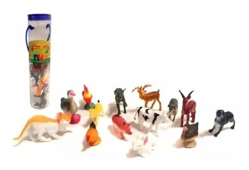 Set Tubo Animales Granja Manymals Minis Faydi 125