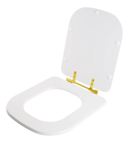 Tampa De Vaso Gap Branco Bacia Roca Com Ferragem Dourada