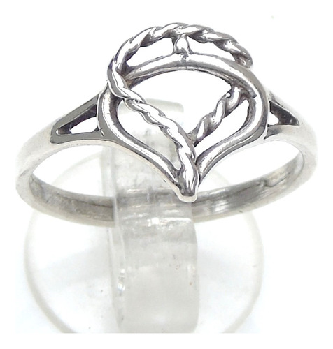 Anillo De Plata Nudo Con Corazón Símbolo De Amor 