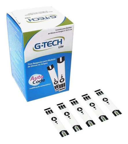 200 Tiras Glicemia G-tech Lite Fitas Glicose Diabete