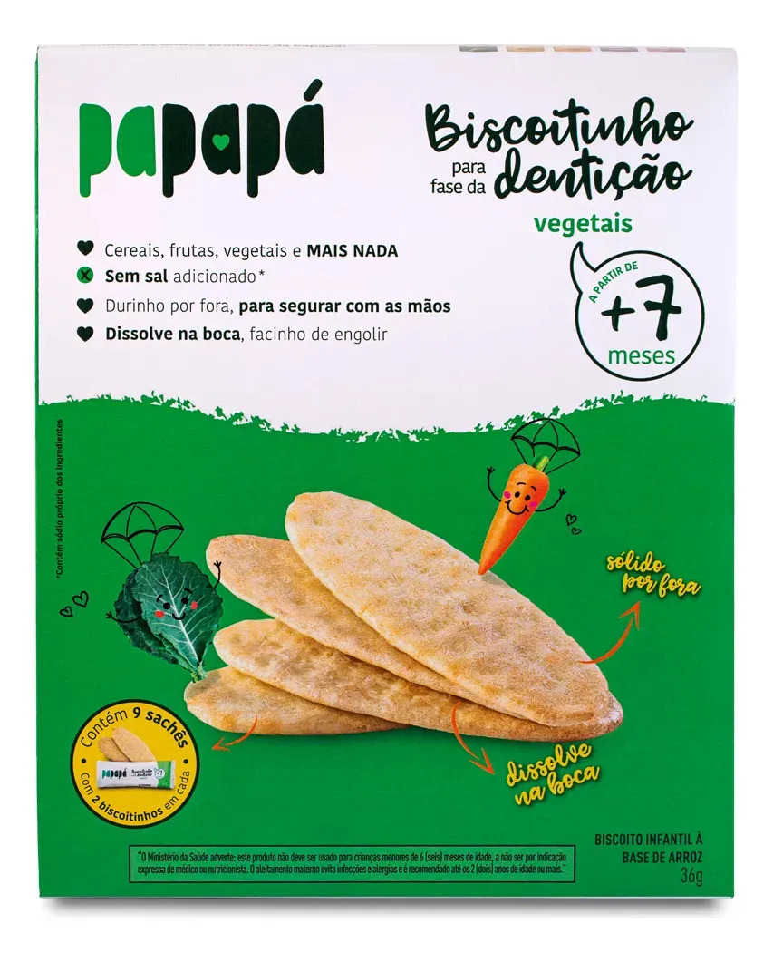 Biscoitinho para Fase da Dentição Papapá de Vegetais - 36g