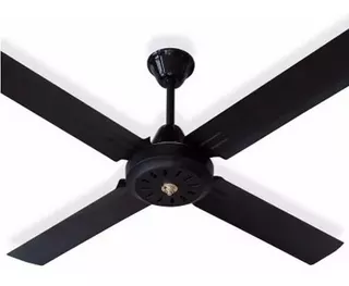 Ventilador de techo Exahome 600 negro con 4 palas de metal, 120 cm de diámetro 220 V